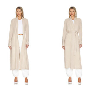 NWOT White + Warren 100% Cashmere Long Robe Size S Toffee Heather $595 #9N603